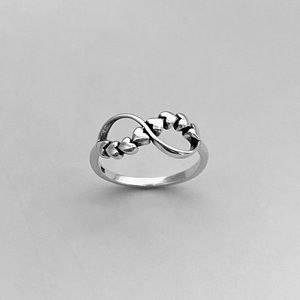 Sterling Silver Infinity Hearts Ring, Silver Rings, Infinite Ring, Love Heart